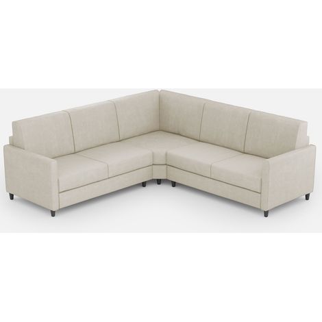Canapé d'angle moderne italien tissu blanc cassé Korane - 5 tailles 241x241 cm-Taille 241x241 cm (1/5)