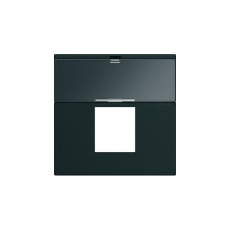 Enjoliveur prise RJ45 gallery avec porte-étiquette 2 modules night HAGER WXD206N (1/2)