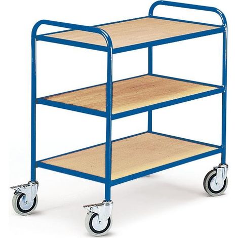 PROVOST - Chariot de bureau Provost 3 niveaux en acier bleu RAL 5005