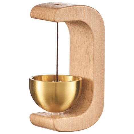 Sonnette Magnétique, Sonnette de Porte en Bois, Cloche Porte d'entrée en Forme de C, Carillon Rétro sans Perçage pour la Maison, Magasin, Réfrigérateur, Portes, Entrée (1/5)