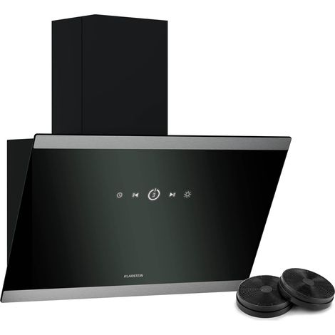 Klarstein – Hotte aspirante 60 cm – Écran tactile – Débit 524 m³/h – Classe A++ – Silencieuse 34,5 dB – Filtre à charbon inclus – Mode évacuation et recyclage