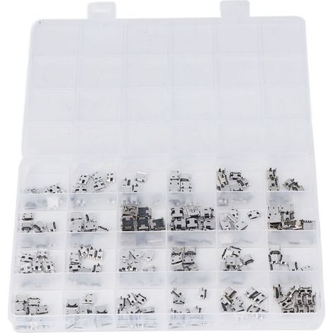 240 Pcs 24 Types Modèles USB souder connecteur,Micro USB Femelle Connecteur a Souder,micro USB souder pour Ordinateurs, téléphones Portables et appareils électroniques (1/4)