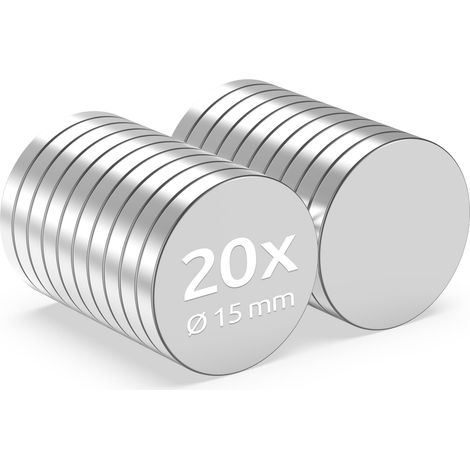 20x Neodym Magnete rund 15x2mm - NiCuNi-Beschichtung - Extrem Stark (1/4)