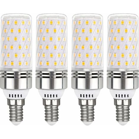 Ampoule E14 Mais LED 16W Blanc Neutre 4000K, 1450LM, Équivalent Halogène E14 100W, 360° Lumiere, AC 220V, Ampoule E14 LED Mais Neutre pour Lampe Plafonnier, non-dimmable, lot de 4 (1/4)