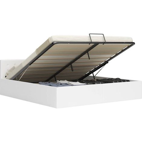 Cadre de lit avec rangement hydraulique 180x200 cm similicuir