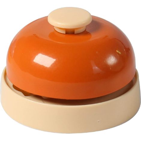 Lot de 2 clochettes d'entraînement orange pour chiens et chats, clochette mécanique avec son clair, bouton sensible, clochette de communication en métal pour l'entraînement des animaux de compagnie (1/5)