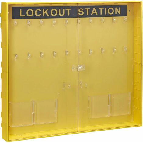 THIRARD - Armoire mural avec porte, support 20 cadenas, ABS jaune - THIRARD (1/3)