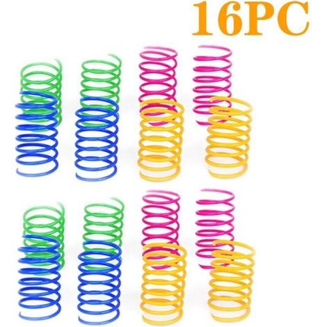 (16pc / CN)Jouets à ressorts colorés pour chat, lot de 4, 8, 16 ou 20 pièces, large, Durable, épais, printemps (1/4)