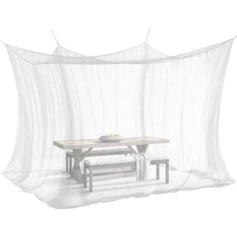 Moustiquaire pour l'intérieur et l'extérieur, 300 x 300 x 250 cm, 220 mailles, taille XXL, pour tente, caravane, blanche (1/5)