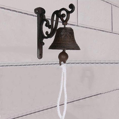 Sonnette murale vintage en fer rustique, style rétro traditionnel (1/5)