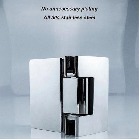 Charnière de porte en acier inoxydable 304 - Clip bilatéral à 180 degrés pour paroi de douche B (1/5)