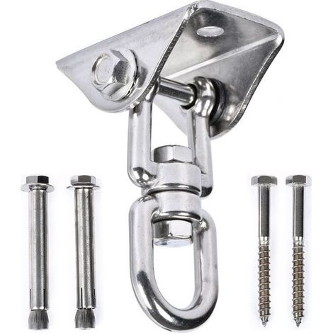 Innovative Ceiling Hook with 304 Stainless Steel 500KG Capacity 360° Rotation, Suspension for Concrete Wood Sets, Hanging Chair, Hanging Lamp, Hammock, Yoga, with 4 Fixing Screws (1/5)