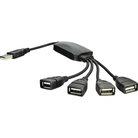 Hub 4x USB A 2.0 Akyga AK-AD-13 Divisor de 4 puertos Adaptador con cable de 15 cm (1/3)