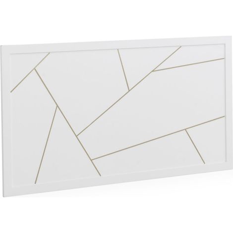 Tête de lit laquée blanche décorée de motifs dorés 110 x 60 (1/3)