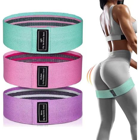 Bandes de résistance antidérapantes, 3 niveaux d'exercices pour les fessiers, les hanches, les jambes, le yoga et le Pilates