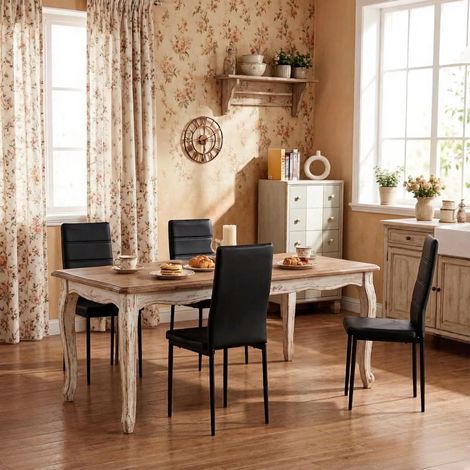 Hochstühle für Esszimmer, Lesestühle, Café-Stühle und WC-Stühle – Set aus 4 ergonomischen Modellen mit hochwertigem Rückenlehne
