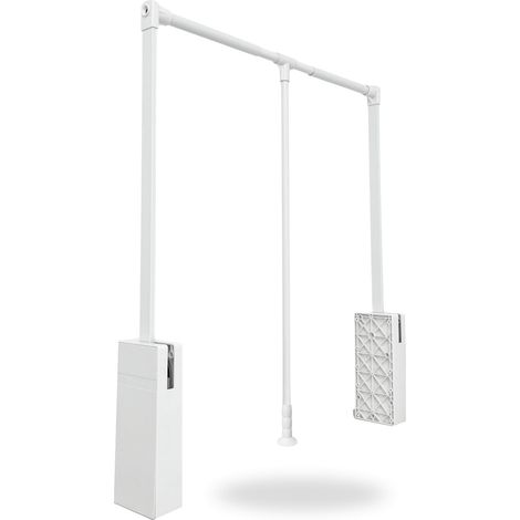 EVOHANGER Porte-Vêtements Escamotable pour Armoire – Organisateur Haute Capacité 15 kg, Technologie Hydraulique, Mouvement Facile - Blanc Petit (1/5)