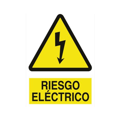 Señal adhesiva riesgo eléctrico 148x105 mm en poliestireno de 1,5 mm (1/2)