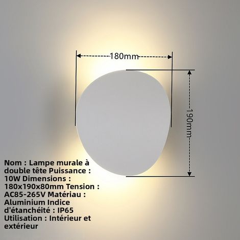 Wandleuchte für Außenbereich, wasserdicht IP65, moderne Wandlampe mit klarem Design für Garten, Hof, Balkon, Flur, doppelt schwenkbare LED-Wandbeleuchtung 10W, neutrales Licht 4000K, Weiß-lsw