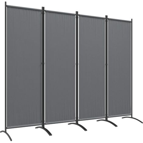 Sichtschutz für den Garten 221x172 cm, 4 dunkelgraue Paneele, breite Füße, 180 g/m² Polyestergewebe, faltbarer Sichtschutz für den Außenbereich, Windschutz für drinnen und draußen, modernes Design.