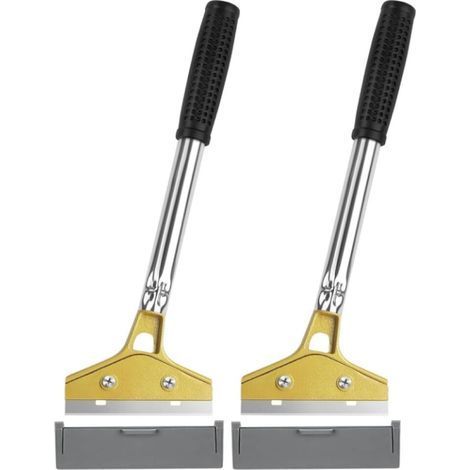 2 Pièces Grattoir , Grattoir Plancha avec Housse de Protection, Industry Grattoir Peinture avec 20cm Long Manche pour Carrelage, Papier Peint, Fenêtres, La Table de Cuisson (1/5)