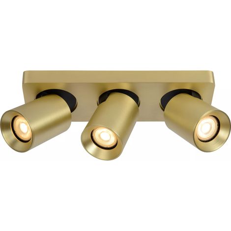Faretto soffitto triplo oro orientabile GU10 Lucide Nigel (1/5)