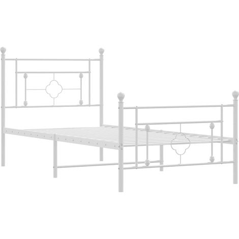 Estructura cama sin colchón con estribo metal blanco 100x200 cm vidaXL (1/5)