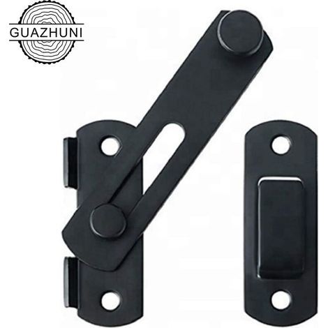 Loquet de porte Loquet de porte en acier inoxydable de haute qualité, adapté au loquet coulissant de porte et fenêtre loquet de grange, ménage, extérieur (Noir) (1/5)