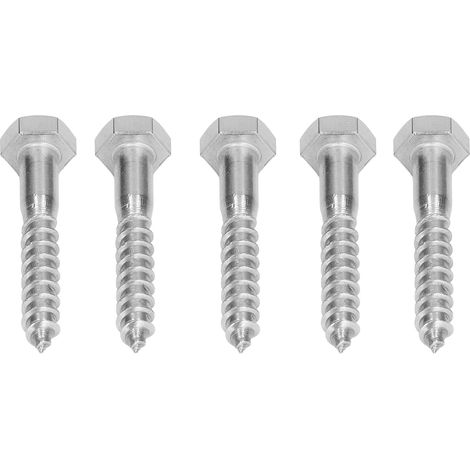 25 vis autoforeuses bois inox A2-70 DIN571 M8x50MM à filetage partiel tête hexagonale pour charpente sans perçage (1/5)