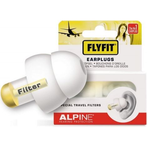 Bouchons d'oreilles Alpine FlyFit pour les voyages en avion (1/2)