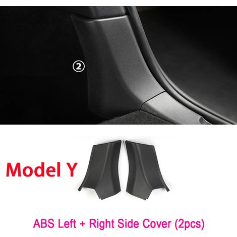 (Modèle Y,2 pièces) Protection de coffre pour Tesla Model Y : tapis anti-rayures,seuil de coffre arrière,protection de pare-chocs,organisateur de coffre en ABS,accessoires (1/3)