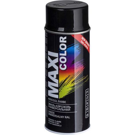 VERNICE SPRAY ACRILICA NERO LUCIDO RAL9005 400ml MAXI COLOR MOTIP (1/4)