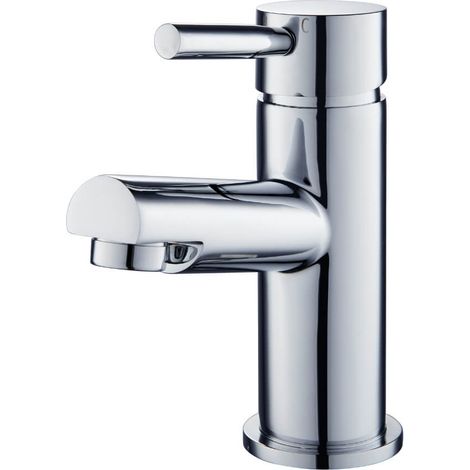 HOME DELUXE - Waschtischarmatur FLOWY - Farbe: CHROME , 15 x 5,2 x 11 cm - Material Messing, Griff Zink, ⌀ 3,5 cm I Wasserhahn Mischbatterie Badarmatur Armatur Waschtischarmatur Badarmatur Waschtisch (1/4)