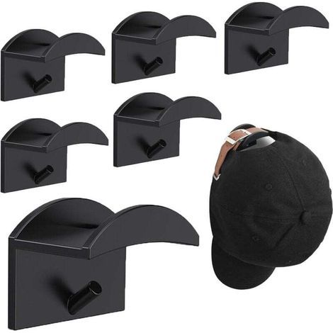Set di 6 ganci adesivi per cappelli, porta cappelli, porta berretti, adatti a tutti i tipi di cappelli, sciarpe, borse, auricolari (1/4)