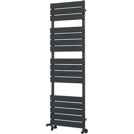 Milano Lustro Anthracite Flat Panel Dual Fuel Electric Heated Towel Rail Radiator - 1500mm x 450mm (1/5)