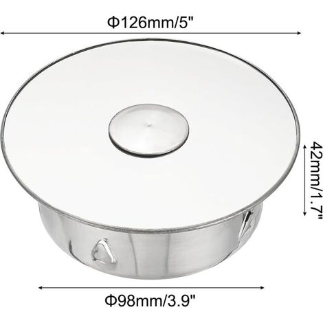 Lot de 2 Bouchon pour Tuyau, Cache-trou de cheminée, Cache Tuyau, Couvercle De Trou De Cheminée,Bouchon Cheminée Perforé en Acier Inoxydable Ø 110mm Profondeur 42mm, argent (1/4)