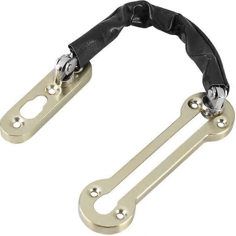 Chaîne de sécurité pour cadenas de porte en acier inoxydable, verrou de porte et fenêtre, finition nickel satiné, pour maison ou hôtel (doré) (1/5)