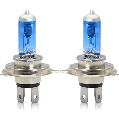 Ampoule halogène H4 P43t 60/55 W 5000 K blanc chaud feux de route/feux de croisement 12 V pour voiture et moto, lot de 2 (1/3)