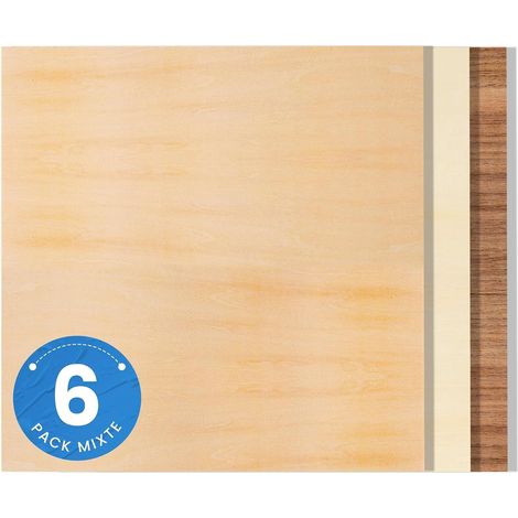 3 En 1 Contreplaqué En Tilleul, Noyer Et Bouleau, 6 Pcs 300x300x3mm, Vierges Et Non Finies, Pour Travaux Manuels, Peinture, Sous-verres, Modélisme Et Décoration D'intérieu (1/5)