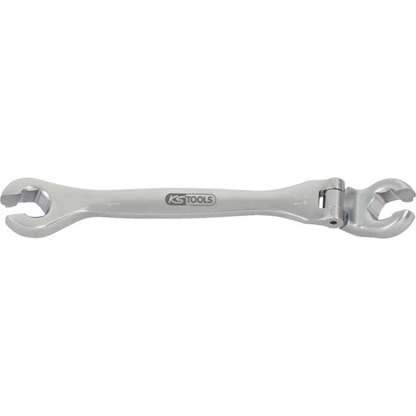 Ks Tools – Clé à tuyauter articulée 11 mm – Angle de l'œil 15° – Longueur 148 mm – Chrome Vanadium finition chromée – Pour espaces difficiles d'accès (1/5)