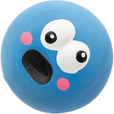 Jouet à mâcher interactif pour petits chiens : balle en caoutchouc souple avec couineur. (1/5)