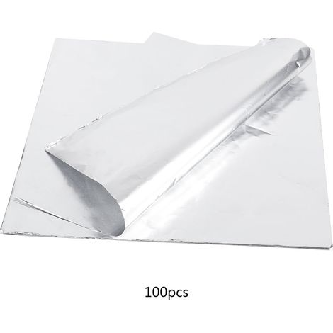 100 Feuilles Papier Aluminium Épaissi Haute Température pour Cuisson Barbecue Gril