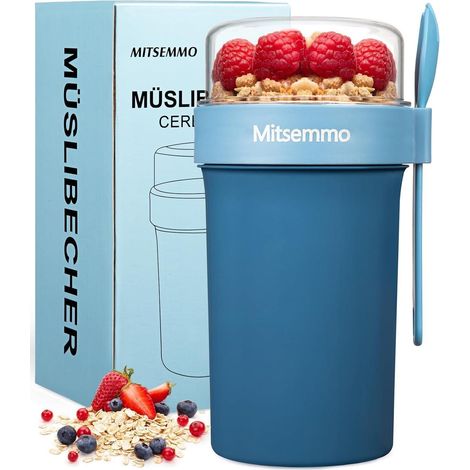 Müslibecher Joghurtbecher to Go Kinder Löffel Müsli Cup Cornflakes Müslischale (1/5)