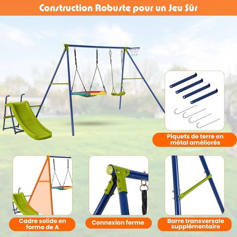 GO!elements – Balançoire Nid D'oiseau ø 80 Cm – Rouge – Support 150 Kg – Corde Réglable 1,60 M – Pour Enfants Et Adultes – Extérieur Robuste