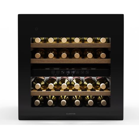 Klarstein Rhone 36 Duo refrigerador de vino  36 botellas  control LED  pulsar para abrir  silencioso