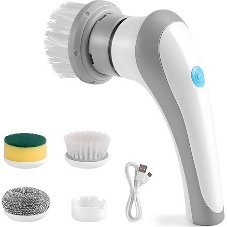 Electric Rotating Cleaning Brush for Bathroom and Grout with 3 Brush Heads for Deep Cleaning of Tile, Kitchen, BBQ, Glass and Tires