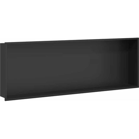 Maison Exclusive - Nicchia per doccia Nero 90 x 30 x 9,5 cm Acciaio inossidabile