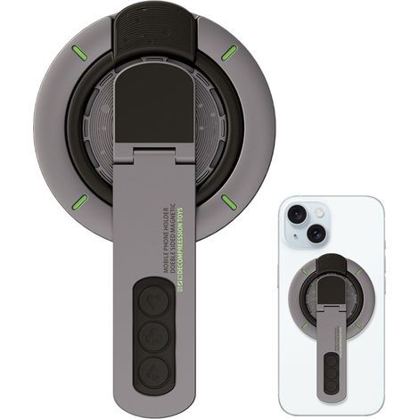 Poignée magnétique Robuste pour Smartphone Support Anneau magnétique Rotation à 360 ° et Portable Puissant Double Support pour Voiture, Salle de Sport, Bureau, Mur, Voyage, Streaming (1/5)