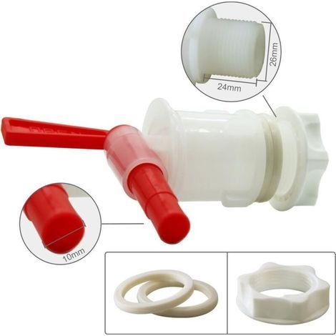 Juego de 4 grifos de plástico para cubos de embotellado de cerveza artesanal – Adecuado para barriles de 5 a 30 litros. (1/3)
