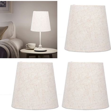 BelleRise - 3pcs abat-jour lin – 15×14×11 cm – tissu haut de gamme, lumière tamisée – salon chambre cuisine (1/5)